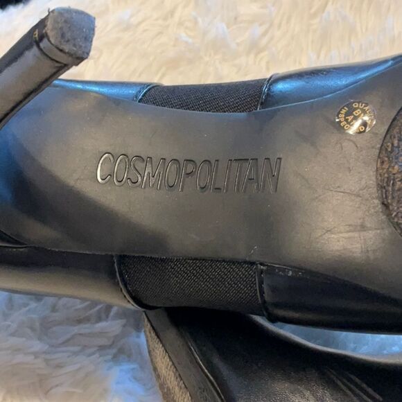 COSMOPOLITAN short boots in black size 7 1/2 man made uppers with stretch panels - Picture 10 of 13